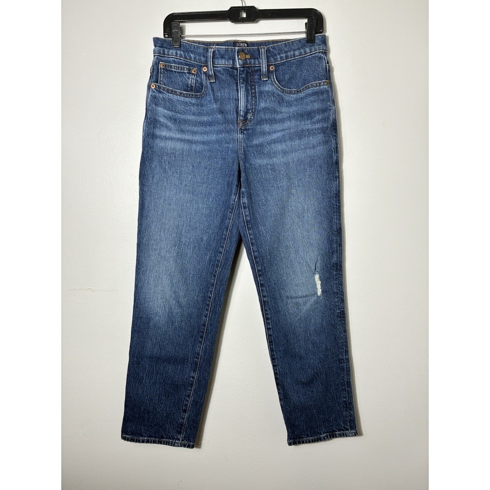 J Crew Relaxed Boyfriend Jeans Women's Sz 26 Mid Wash Straight Leg Casual
